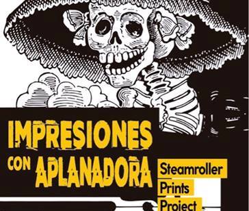 Demostraci&oacute;n p&uacute;blica de la impresi&oacute;n de pendones con la t&eacute;cnica de aplanadora sobre madera